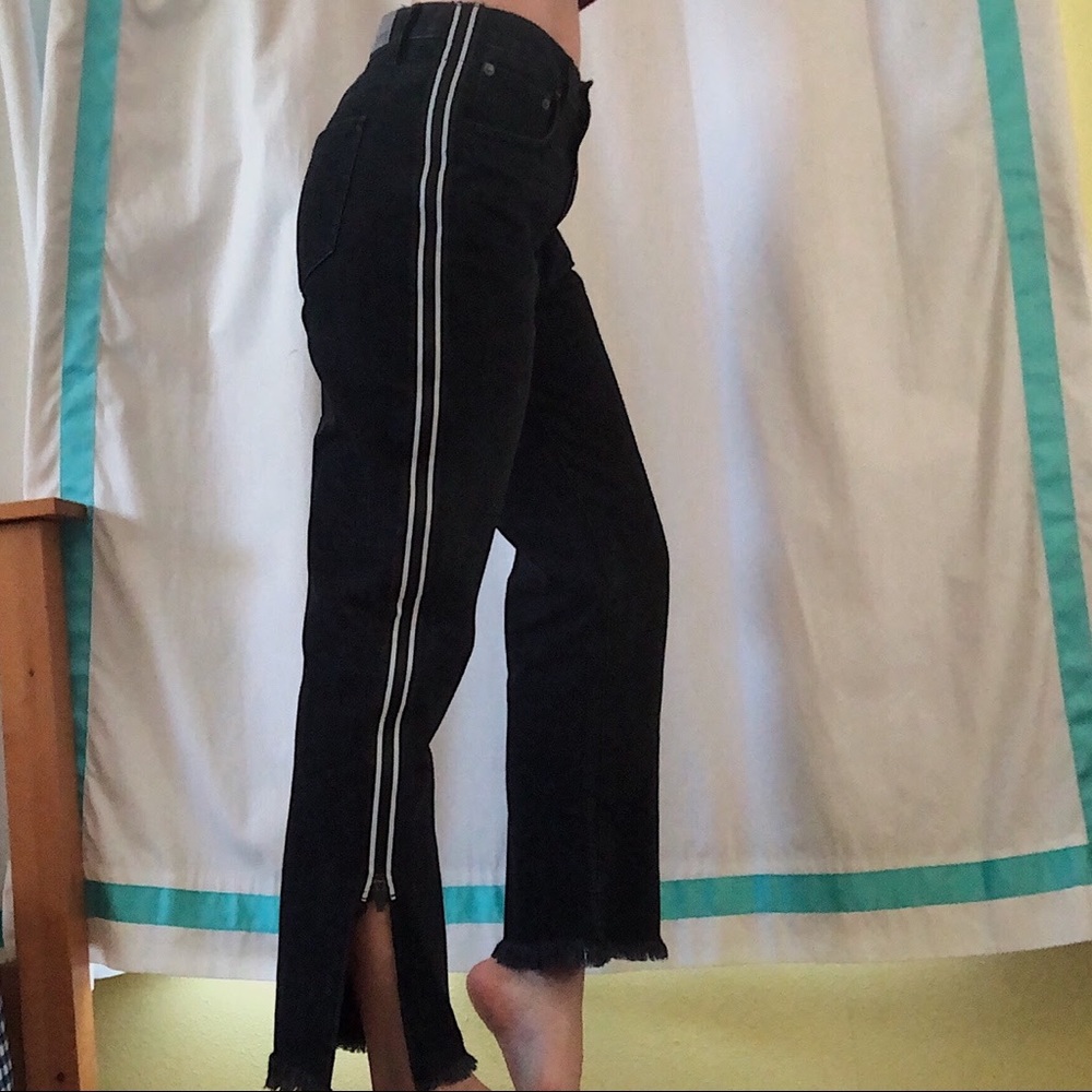 Streetwear black vintage high waist pants 🖤